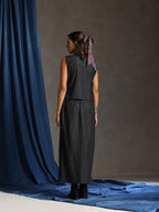 Edge- Charcoal denim skirt set