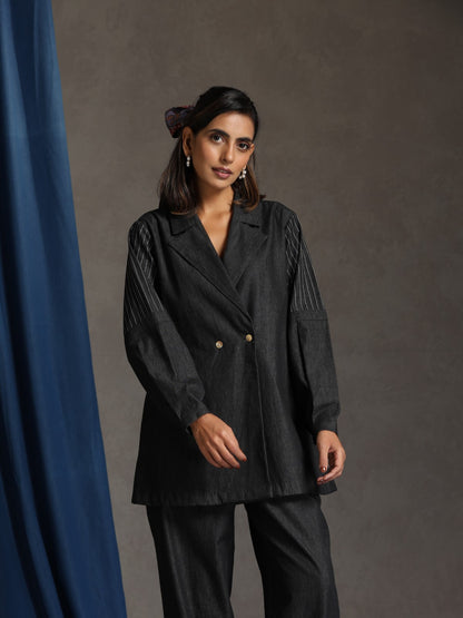 Noir- Charcoal blazer set