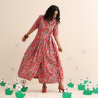 Scarlet crush pleated maxi dress