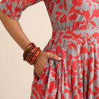 Scarlet crush pleated maxi dress