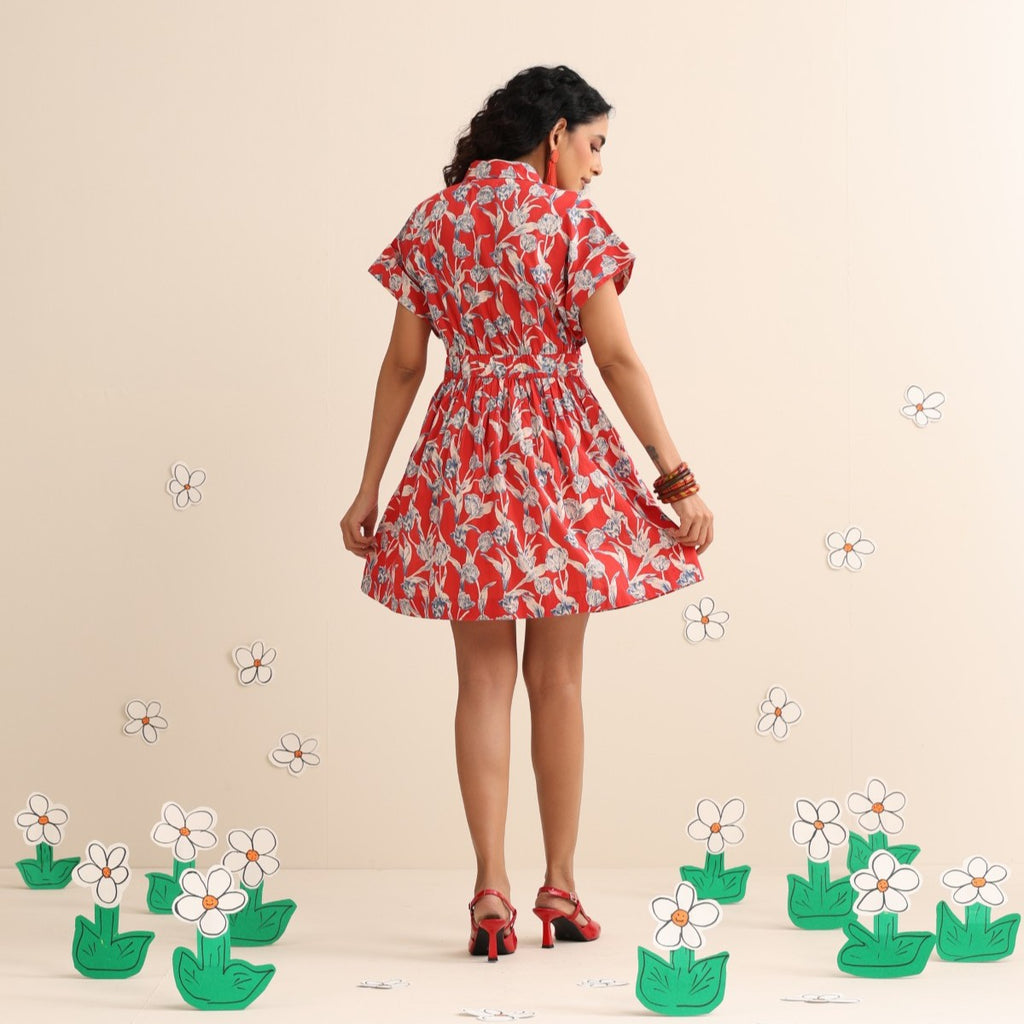 Crimson sky short dress