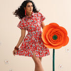 Crimson sky short dress