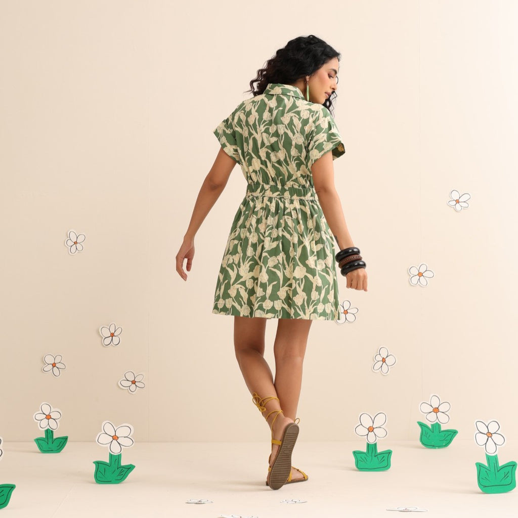 Wild greens short dress
