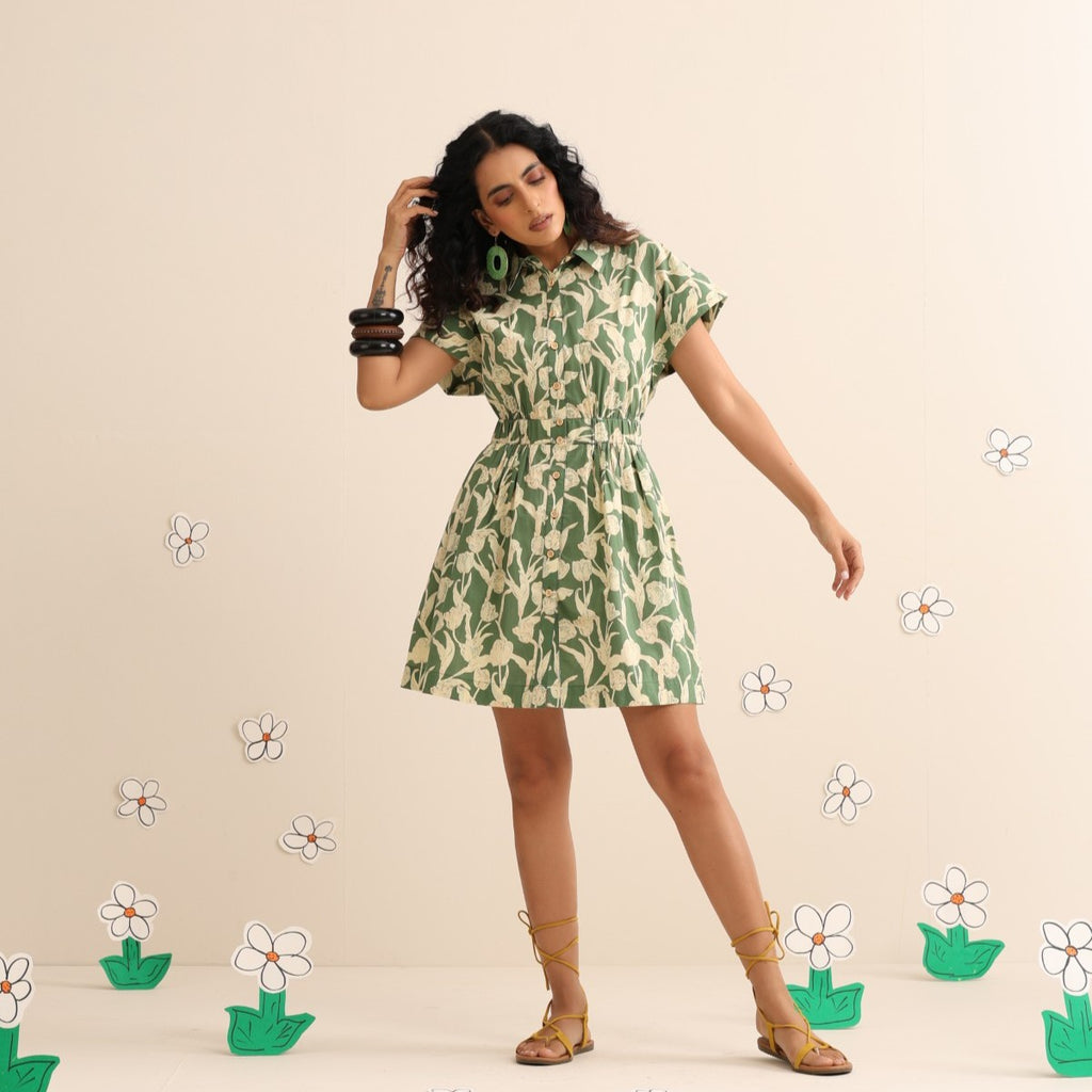 Wild greens short dress