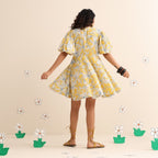 Yellow blossom short dress