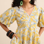 Yellow blossom short dress