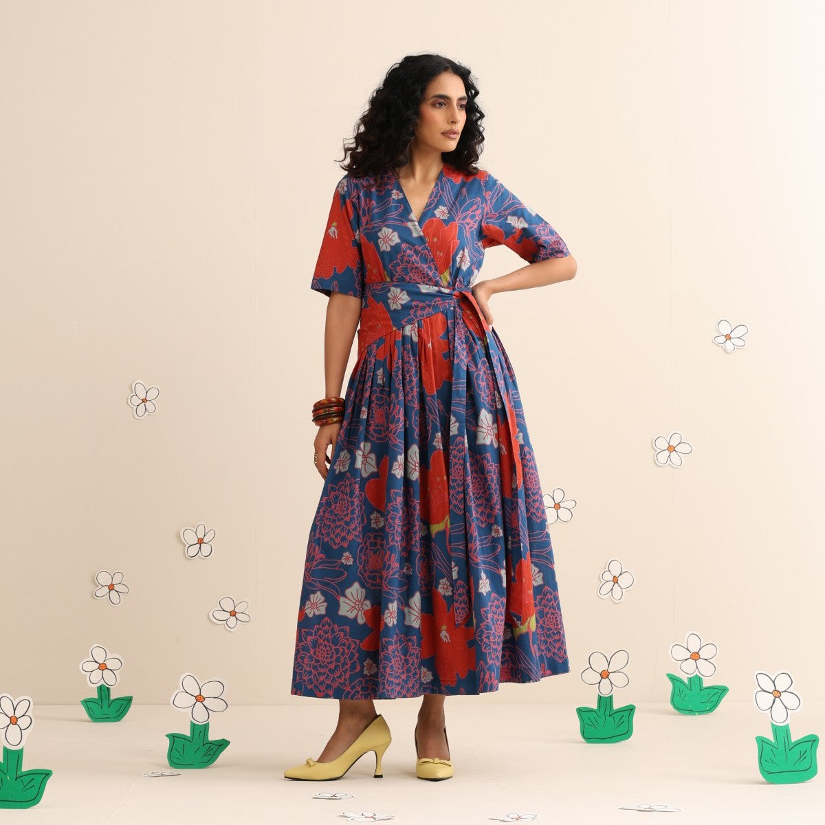 Midnight garden pleated maxi dress – Label Raasleela