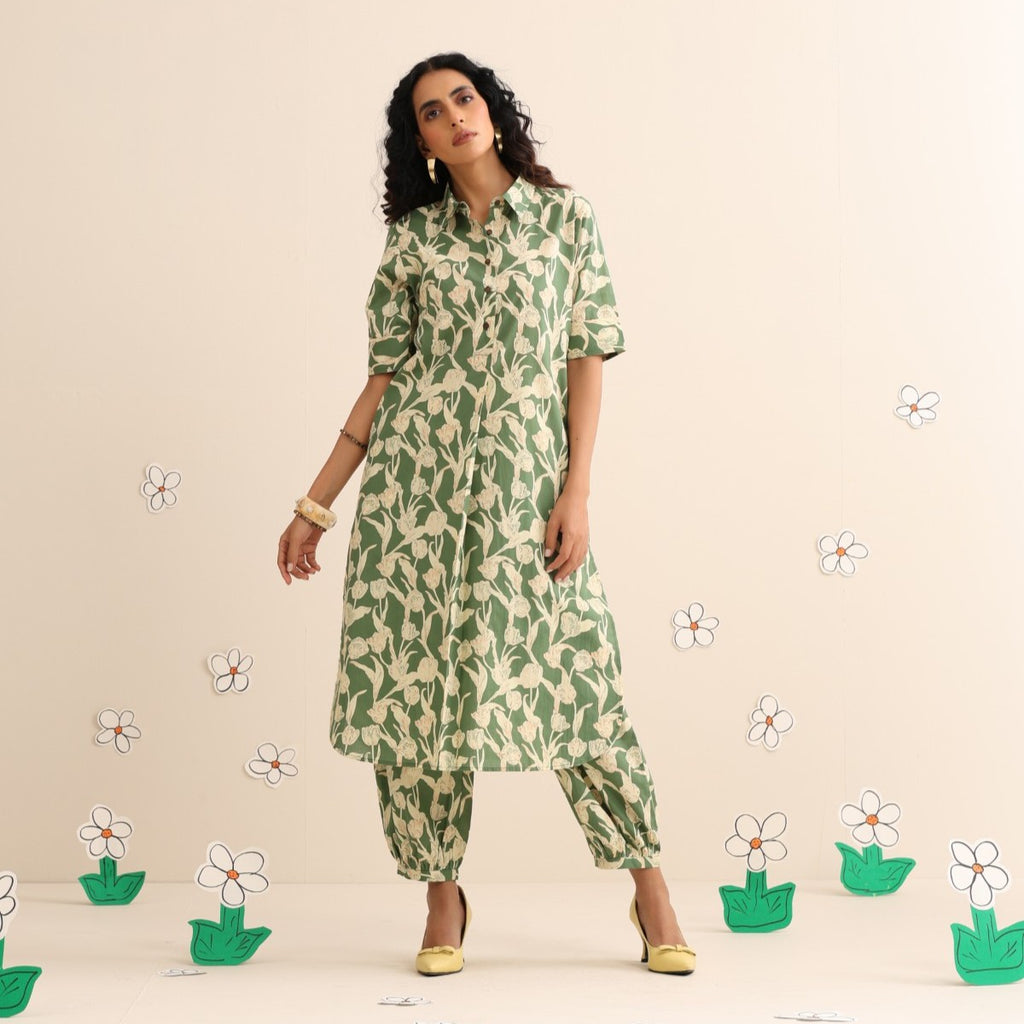 Wild greens kurta and pant set