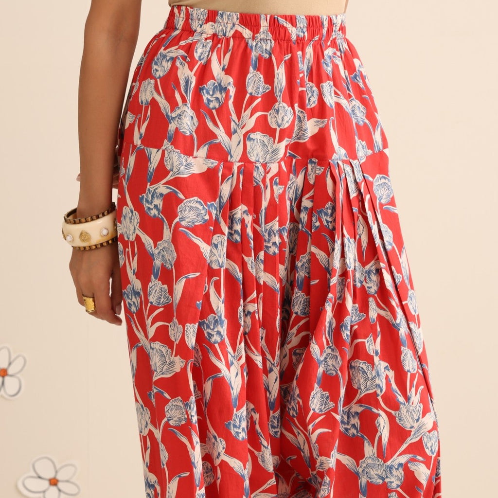 Crimson sky kurta set