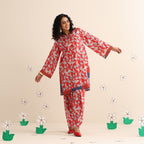 Crimson sky kurta set