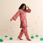 Crimson sky kurta set
