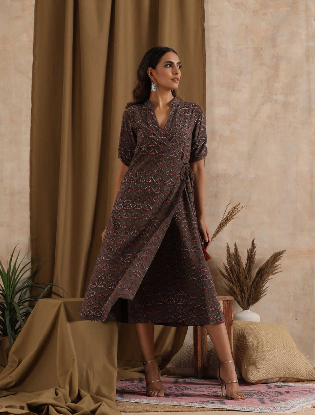 ON SALE- Panchi- Grey wrap dress