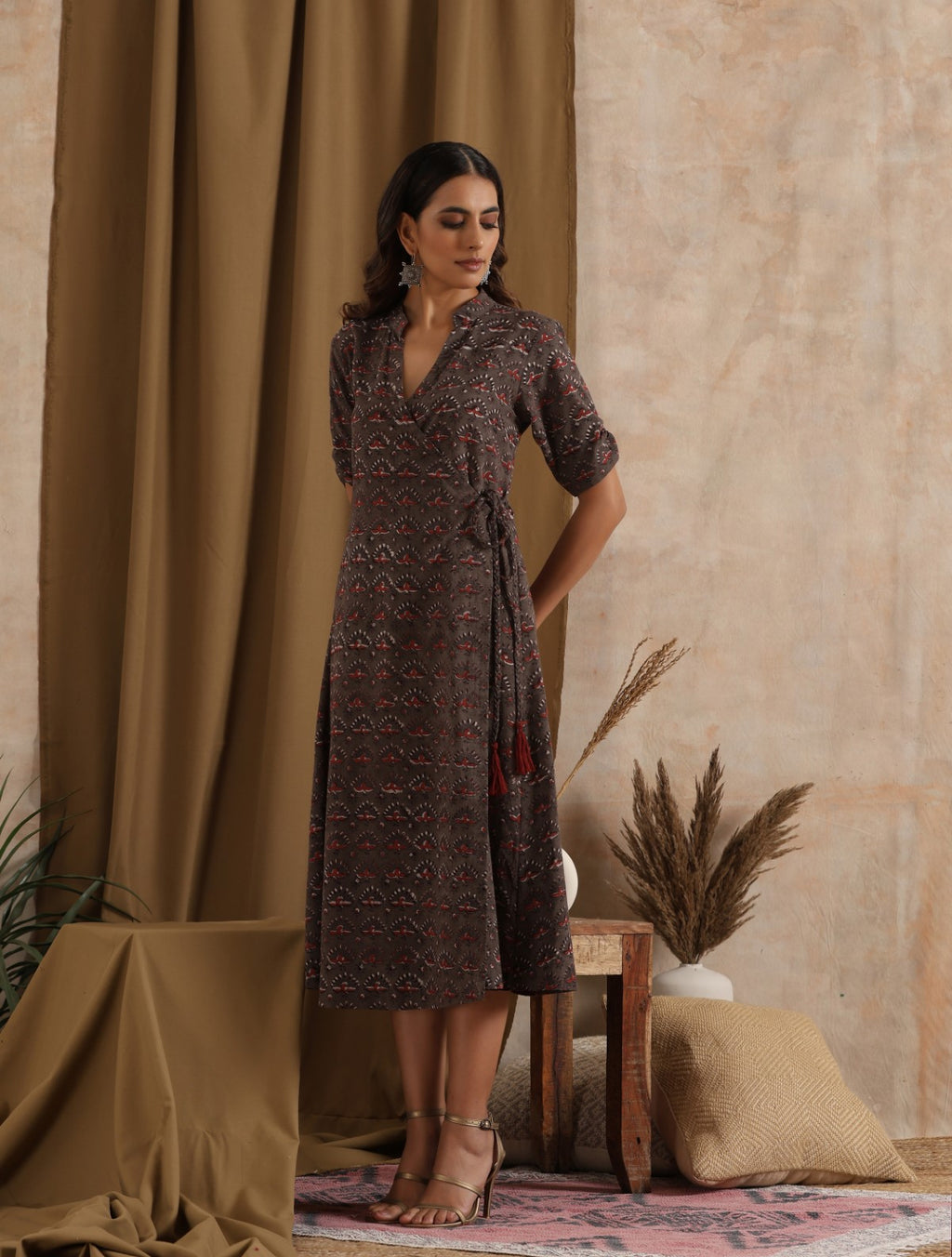 ON SALE- Panchi- Grey wrap dress