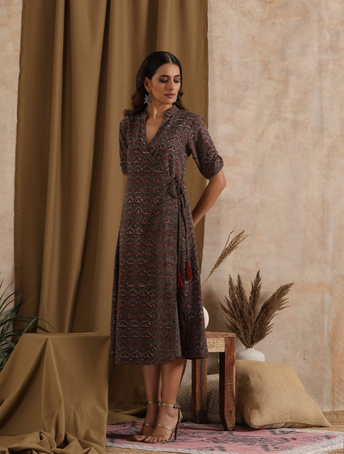 ON SALE- Panchi- Grey wrap dress