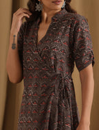 ON SALE- Panchi- Grey wrap dress