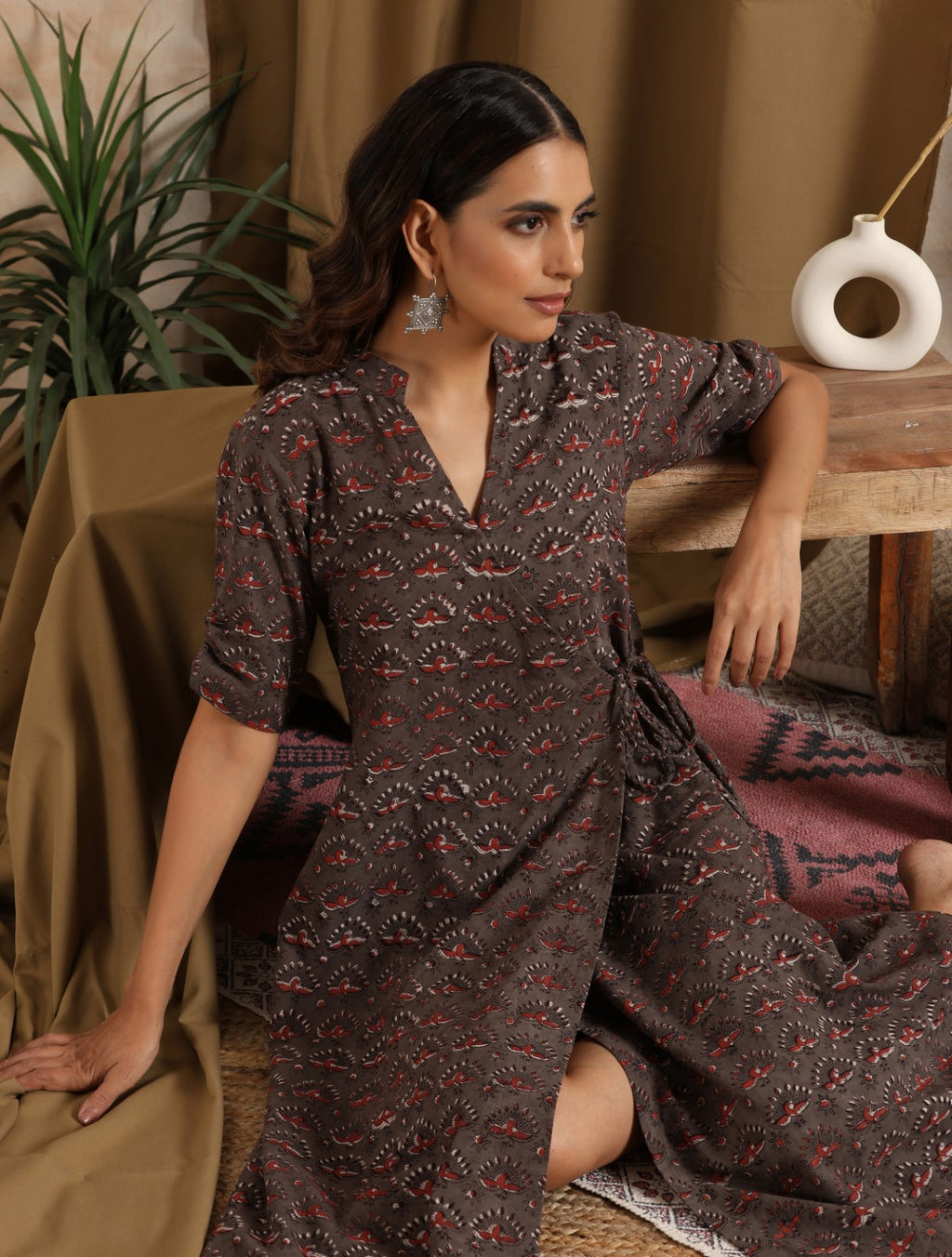 ON SALE- Panchi- Grey wrap dress