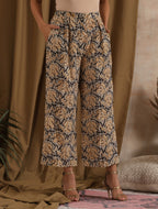 ON SALE- Nasreen- Black mustard abstract coord set