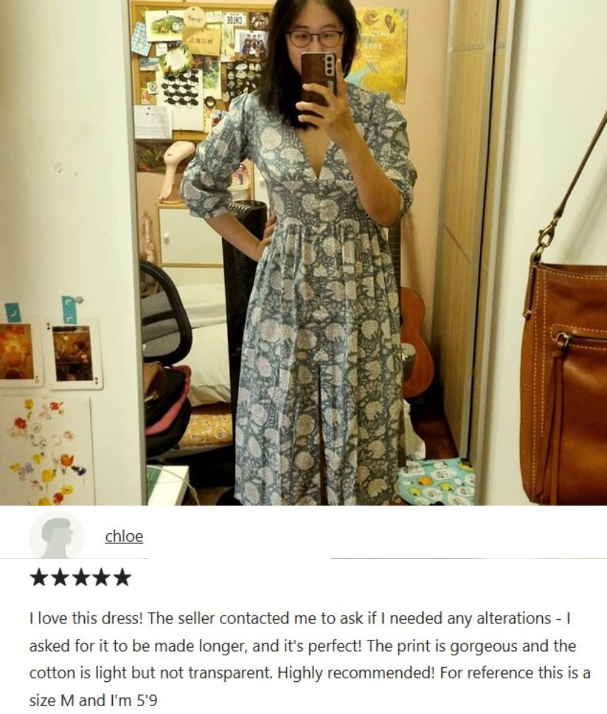 Dreamy deep neck block printed dress