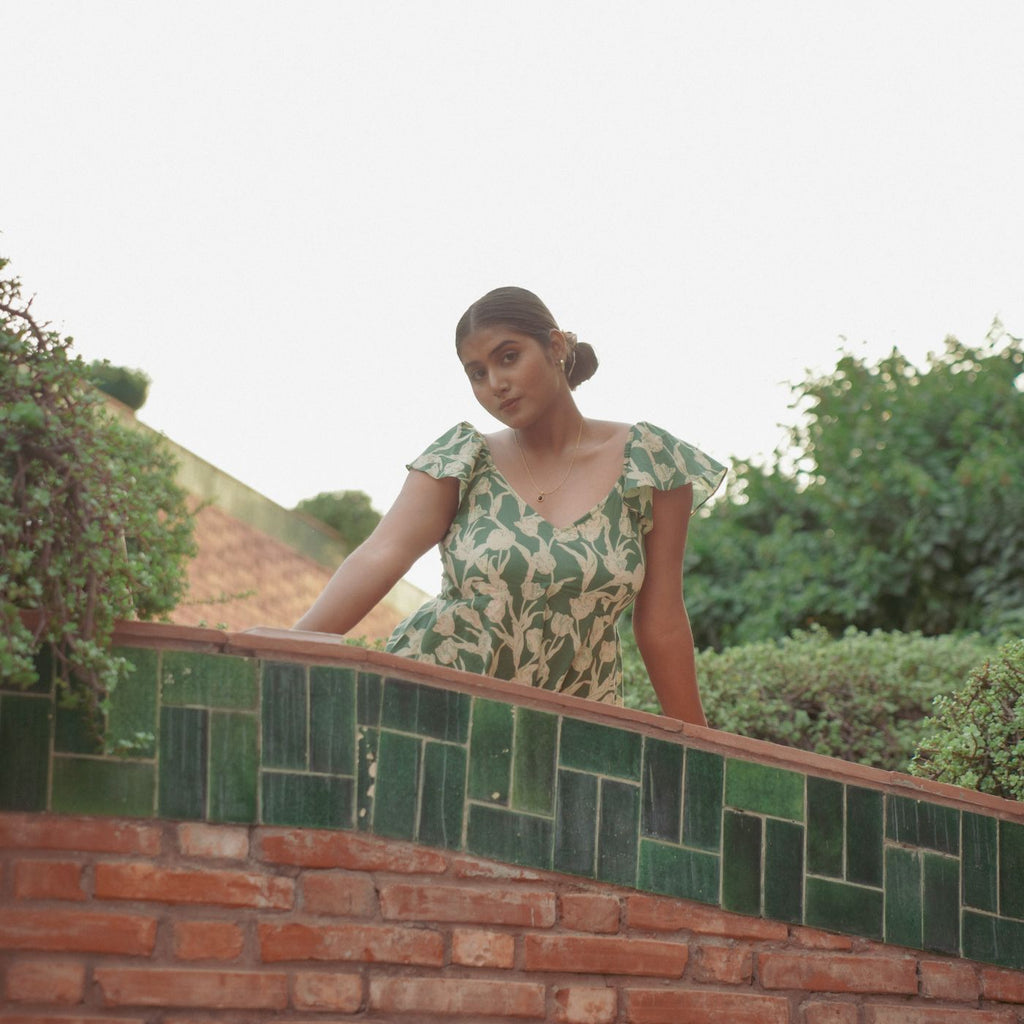Wild greens skirt and top set