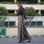 Duchess- Black shirt with black gold zari wide pants
