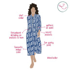 Nemo- Indigo fish print dress