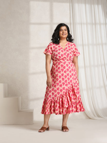 Pinky Promise - Wrap around dress with frills