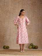 ON SALE- Flamingo floral twisty dress