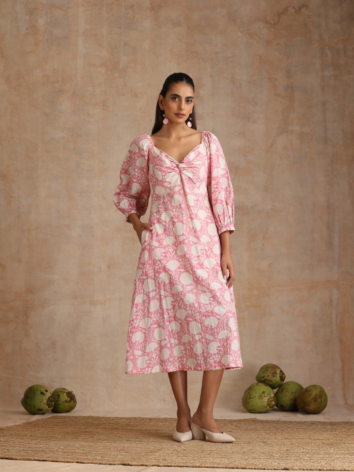 ON SALE- Flamingo floral twisty dress