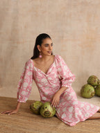 ON SALE- Flamingo floral twisty dress