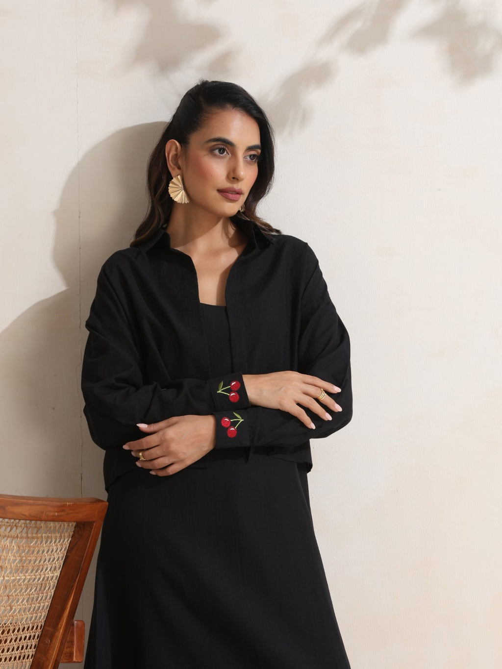 Noctua - Slip dress with overlay set