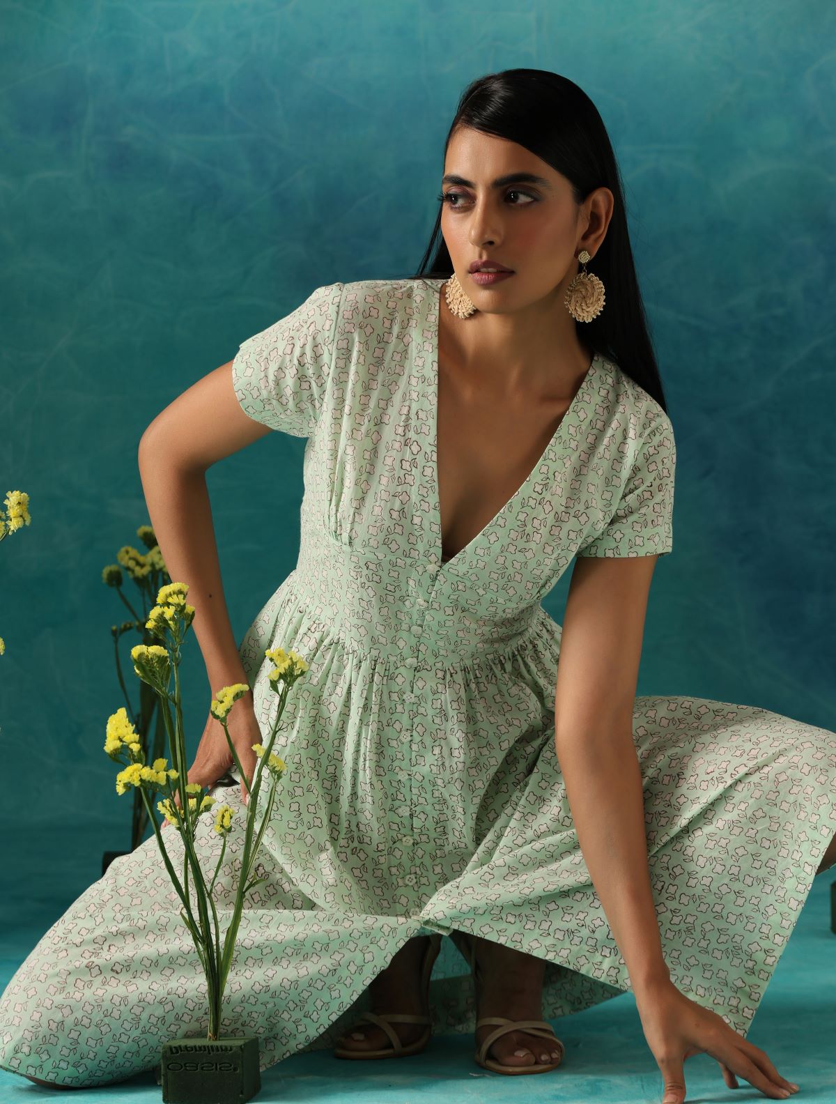 Khalani Midi Dress - Deep V Neck Satin Slip Dress in Dark Olive | Showpo NZ