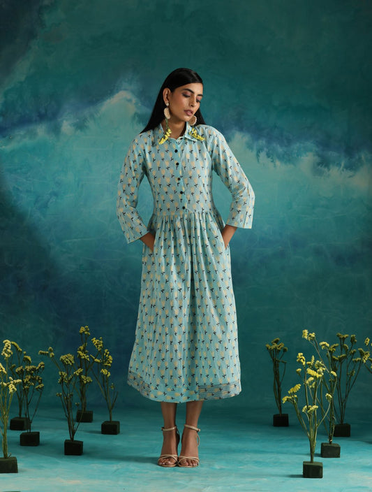 Blue tulip maxi dress