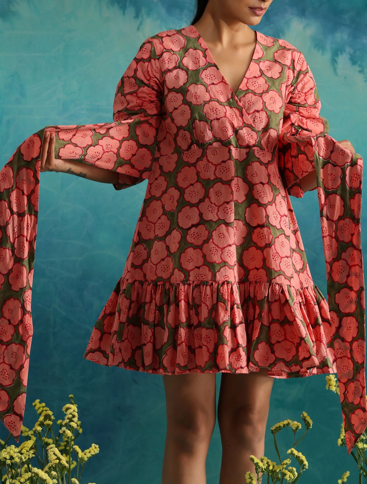 Strawberry Fields- Knotted short dress