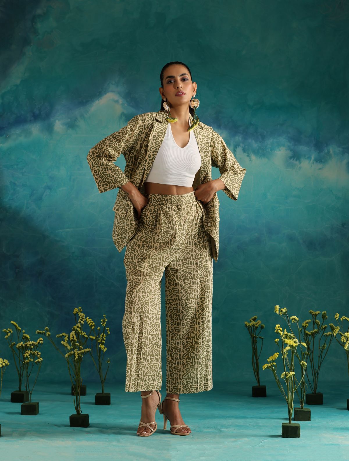 ON SALE- Olive maze coord set