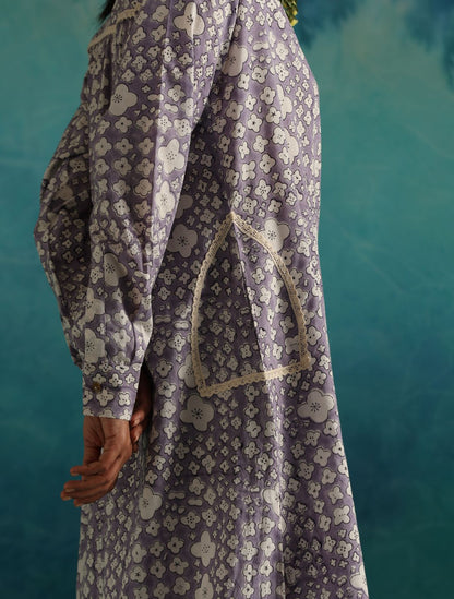 Lavender baubles kurta coord set of 2