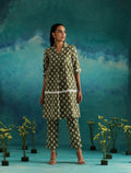 ON SALE- Olive leafy casual coord kurta set