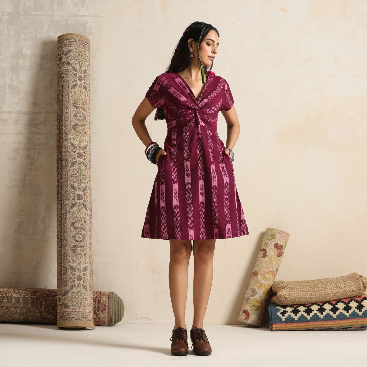 Falsafa- wine twisted dress