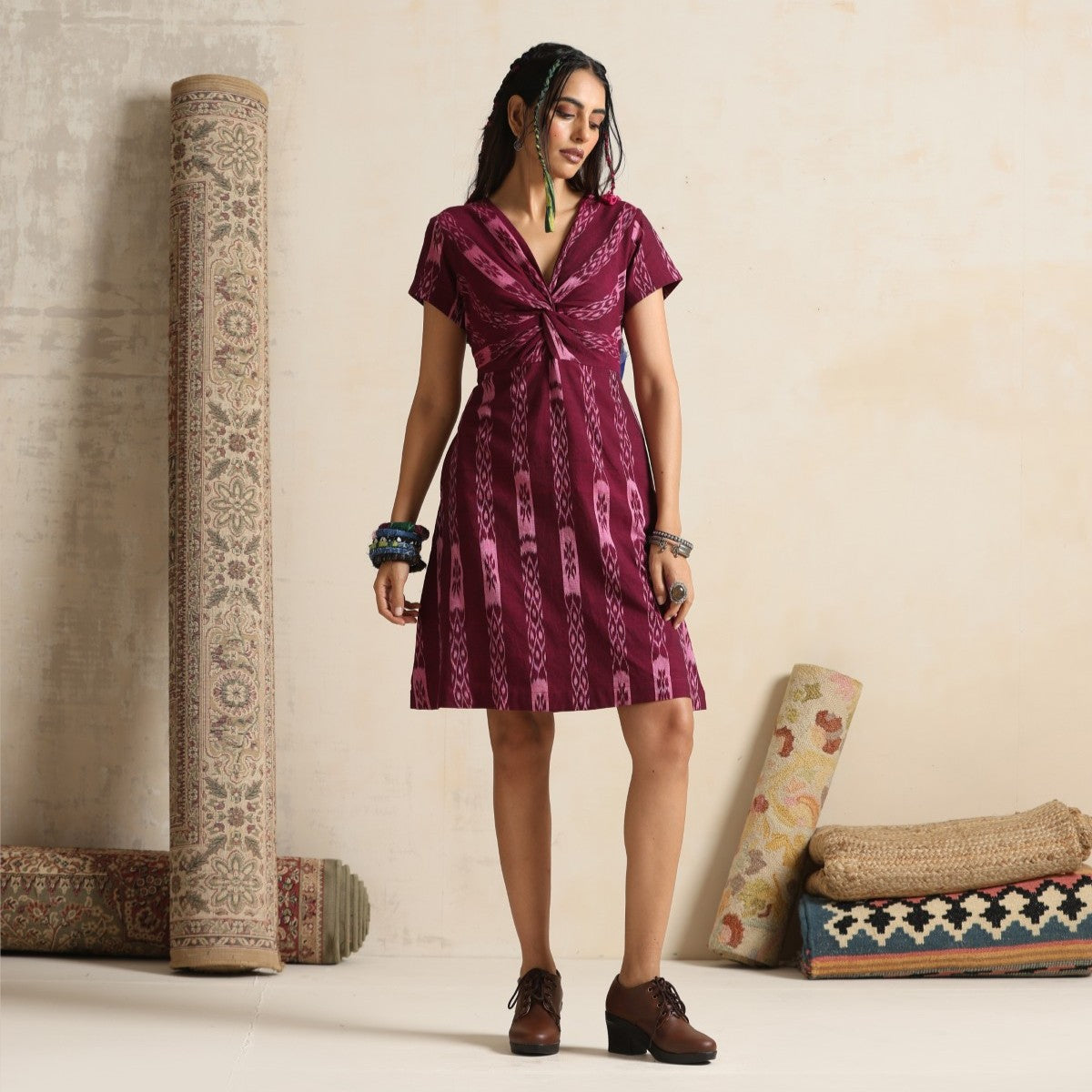 Falsafa- wine twisted dress