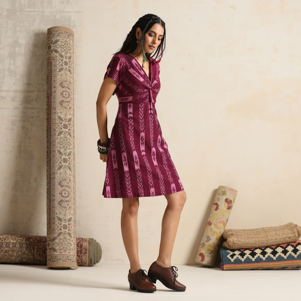 Falsafa- wine twisted dress