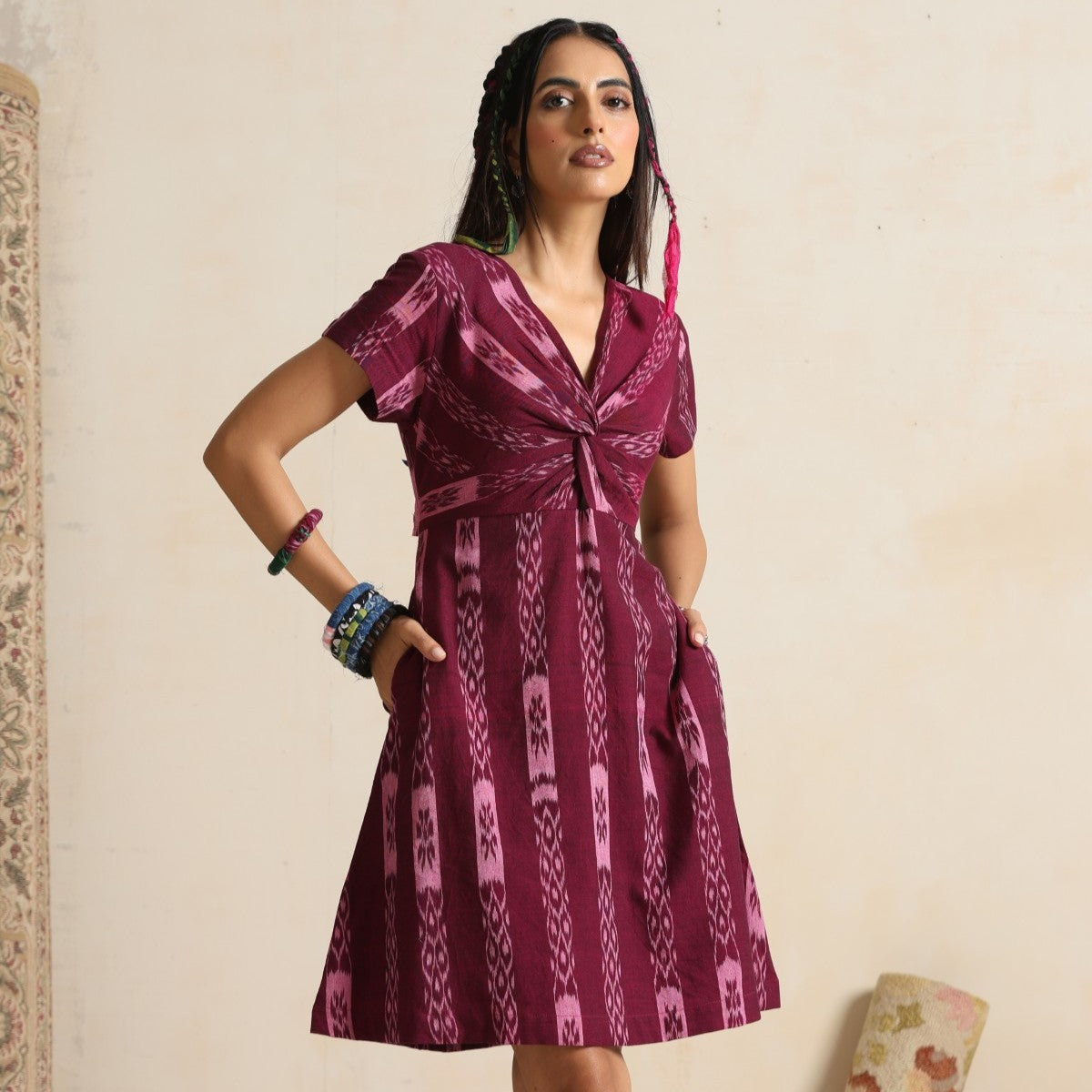Falsafa- wine twisted dress