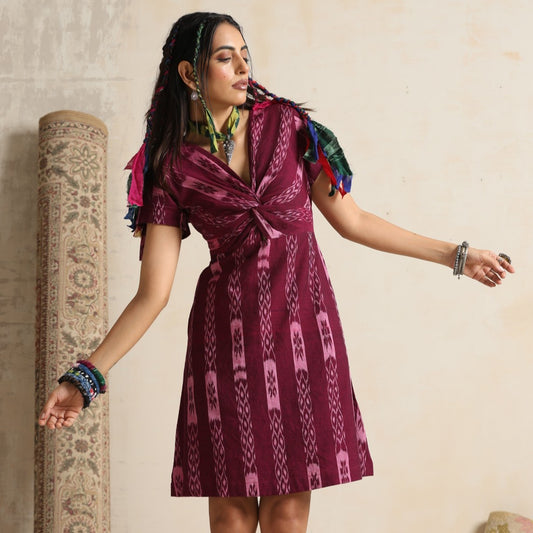 Falsafa- wine twisted dress