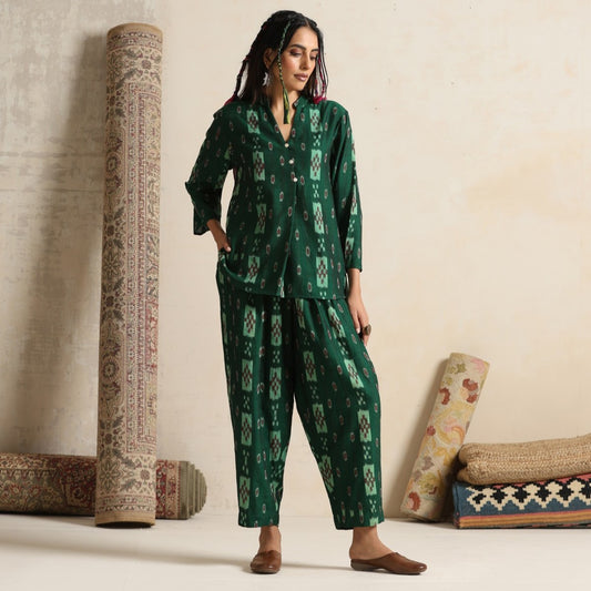 Khayaal- Green ikat coord set