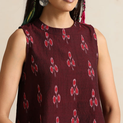 Mehtaab- Top and skirt set in handwoven ikat