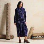 Seher - Shirt and front twist & tie skirt in handwoven ikat