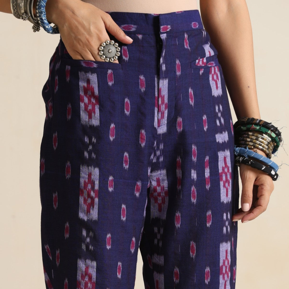 Ishara- Gilet and Pant set in handwoven ikat