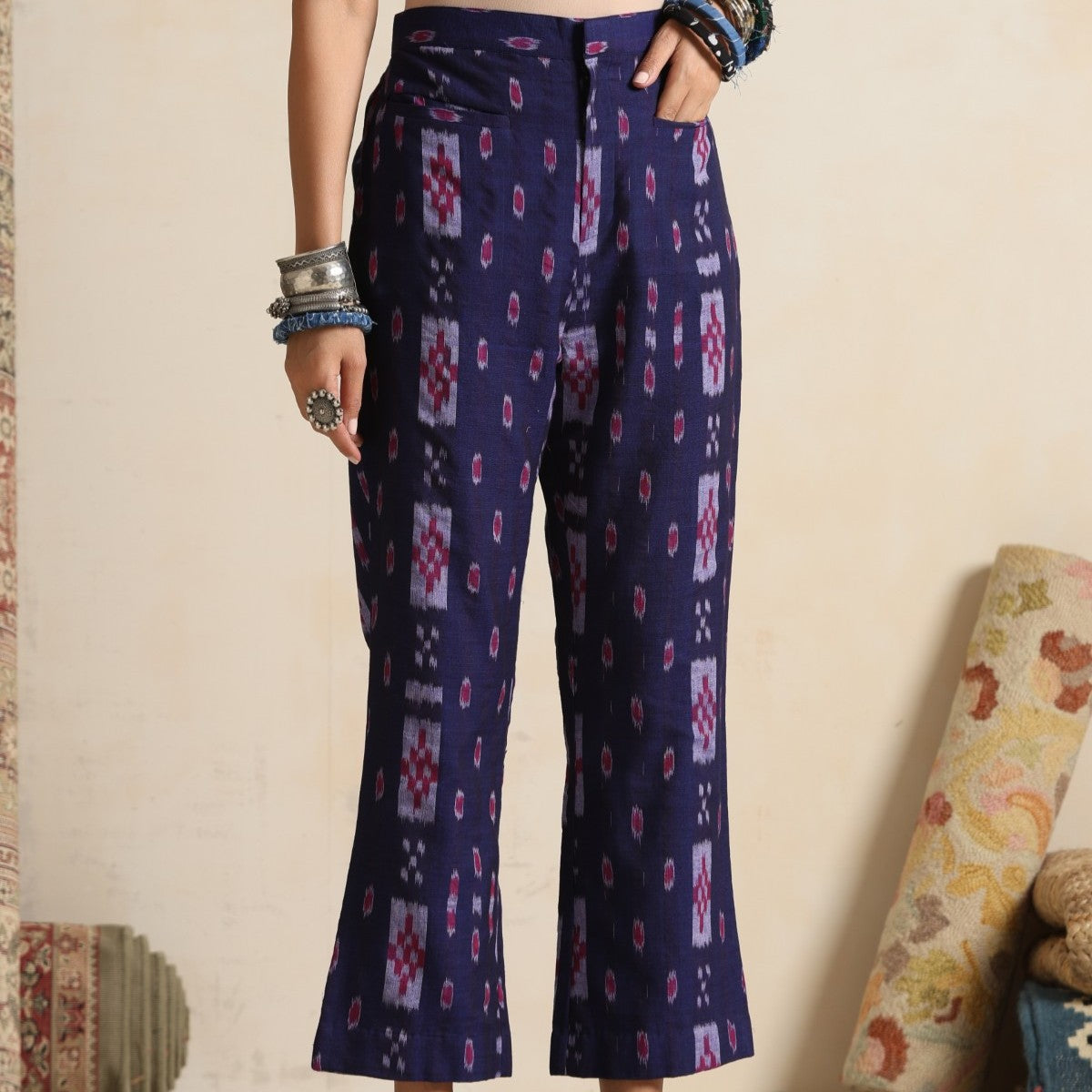 Ishara- Gilet and Pant set in handwoven ikat