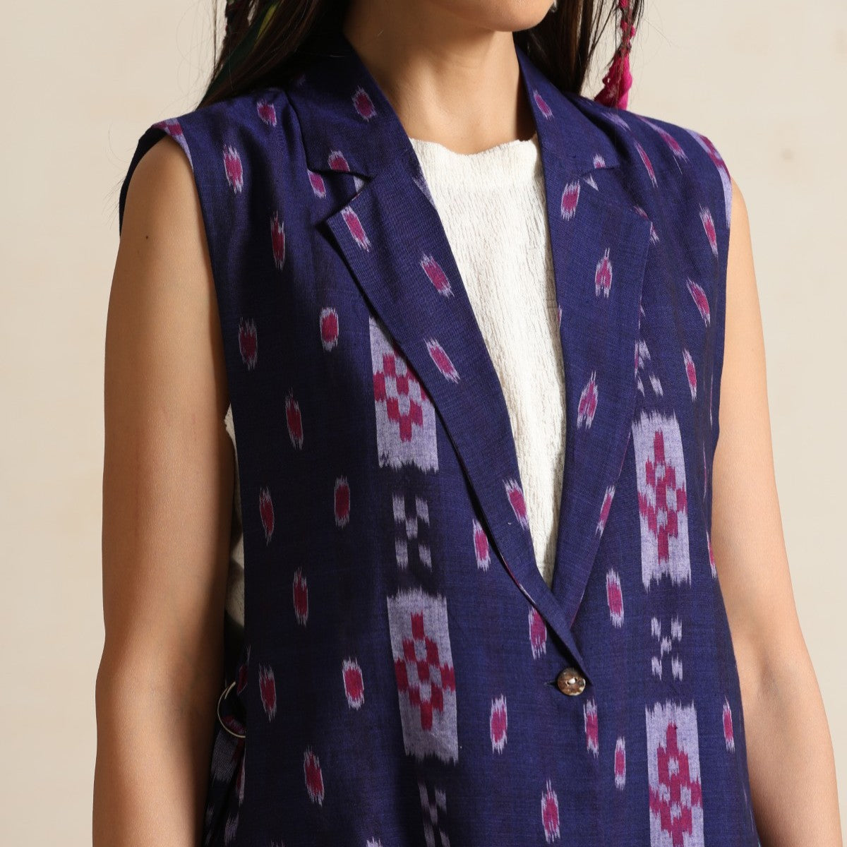 Ishara- Gilet and Pant set in handwoven ikat