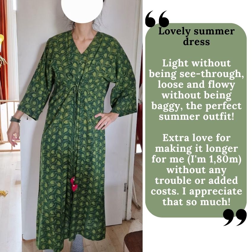 Pine - Freesize Kaftan Dress with tie up belt
