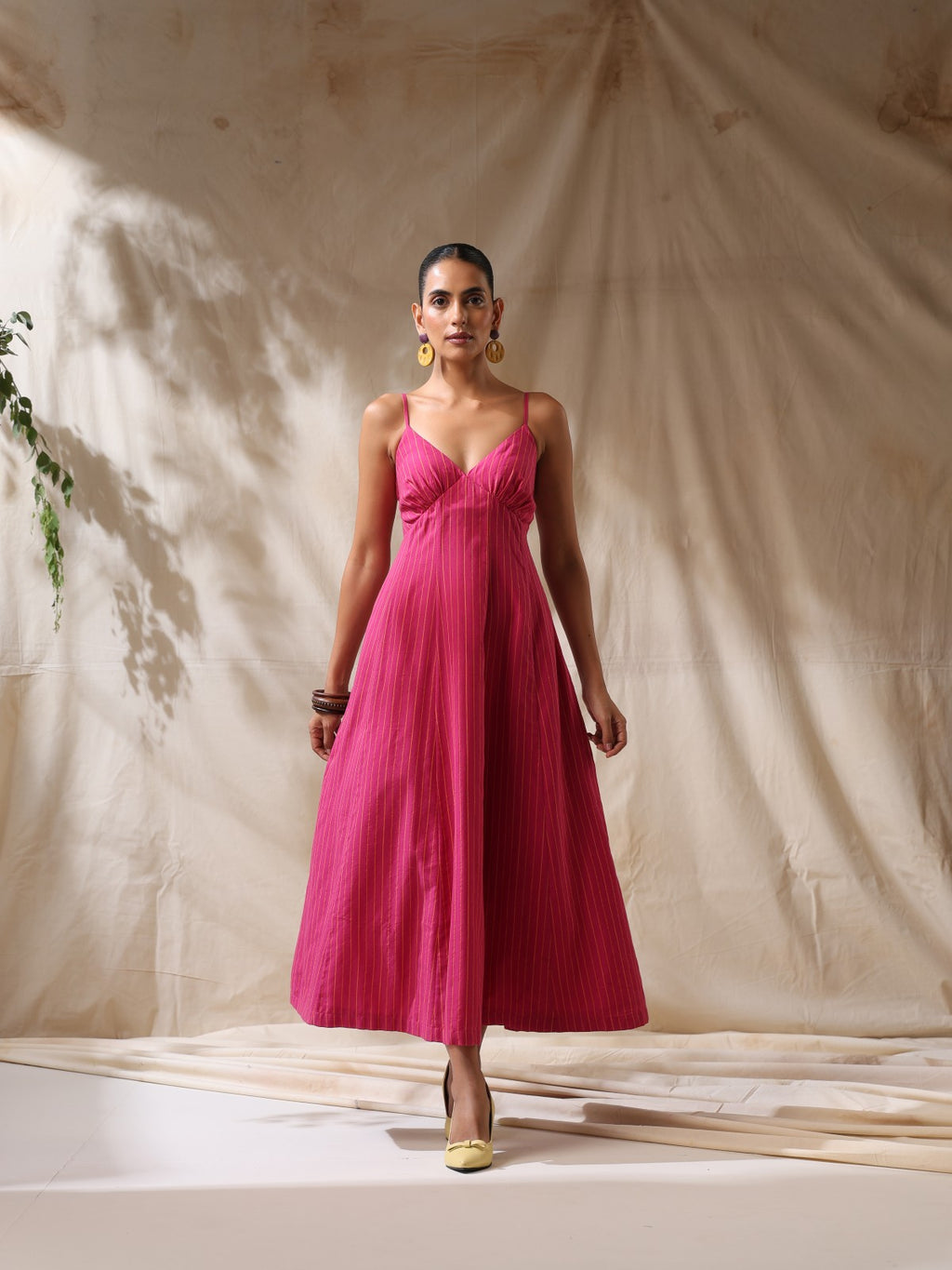 Chulbuli - Pink striped strappy dress