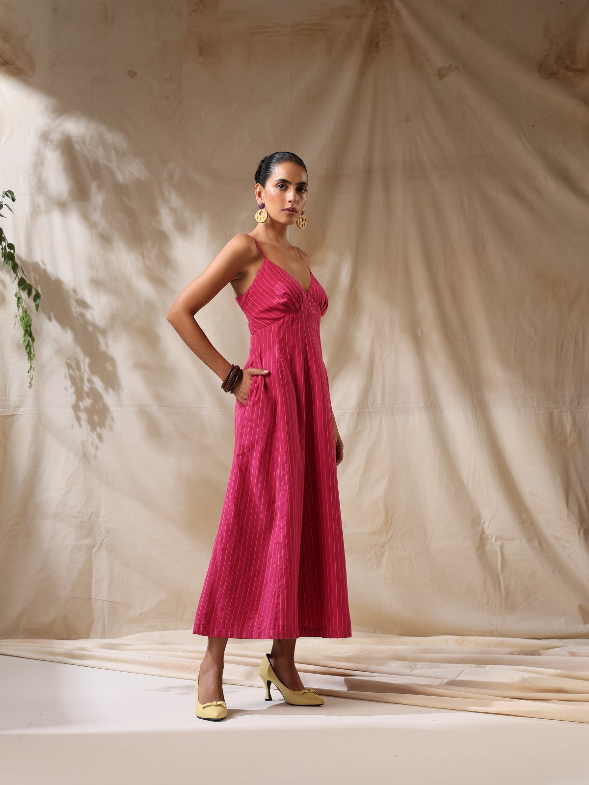 Chulbuli - Pink striped strappy dress